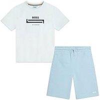 Boss Boys Short Sleeve T-Shirt And Jog Short Set - White