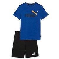 Puma Boys Short Jersey Set - Blue