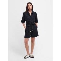 Barbour International Rosell Linen Blend Playsuit - Black