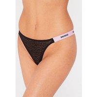 Hugo Red Sporty Lace Thong - Black