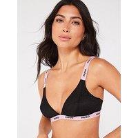 Hugo Red Sporty Lace Triangle Bra - Black