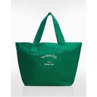Mango Green Cotton Shopper Bag
