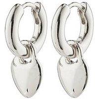Pilgrim Sophia Heart Hoops Silver-Plated