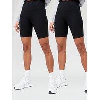 V By Very 2 Pack Confident Curve Cycling Short - Black/Black