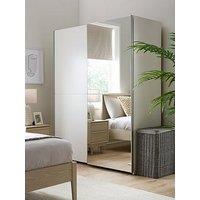 Very Home Nico 150 Cm 2 Door Sliding Mirrored Wardrobe - White