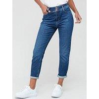 V By Very Short Sculpt Slim Mom Jeans - Blue