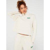 Puma Women'S Team Half Zip Crew Tr - Cream