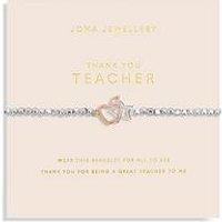 Joma Jewellery Forever Yours Thank You Teacher Bracelet In Silver And Rose Gold Plating