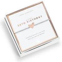 Joma Jewellery Beautifully Boxed A Little Happy 50Th Birthday Bracelet In Silver Plating