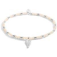 Joma Jewellery Boho Beads , Wing , White & Silver , Bracelet , 17.5Cm Stretch