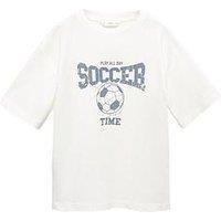 Mango Boys Soccer Short Sleeve Tshirt - Light Cream