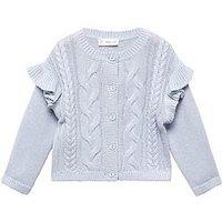 Mango Younger Girls Cable Knitted Cardigan - Blue