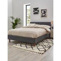 Very Home Porto Fabric Bed Frame With Mattress Options (Buy & Save!) - Dark Grey - Fsc Certified