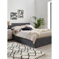 Very Home Porto End Lift Up Storage Ottoman Bed With Mattress Options (Buy & Save!) - Dark Grey - Fsc Certified - Bed Frame With Microquilt Mattress