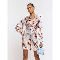 River Island Twist Front Mini Dress - Light Pink