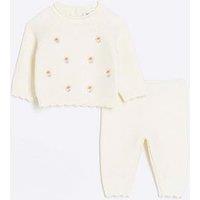 River Island Baby Baby Girls Floral Embroidery Set - Cream