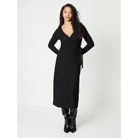 Dorothy Perkins Soft Touch Midi Wrap Dress - Black