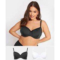 Yours 2 Pack Lace Trim T-Shirt Bra
