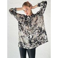 Religion Oversized Constellation Tunic Shirt In Slinky Cupro - Multi