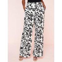 V By Very Floral Trouser - Mono