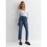 New Look Tinted High Waist Tori Mom Jeans - Blue