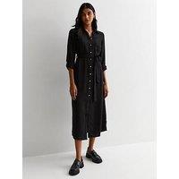 New Look Black Belted Midi Shirt Dress