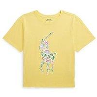 Polo Ralph Lauren Girls Pony Print Short Sleeve T-Shirt - Oasis Yellow