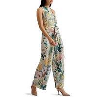Ted Baker Laylas Printed Halterneck Jumpsuit - Off White