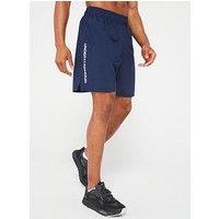 Under Armour Men'S Training Woven Wordmark Shorts - Navy/White