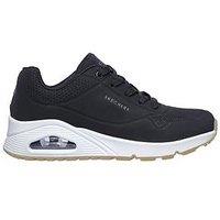 Skechers Wide Fit Uno Durabuck Lace Trainer - Black