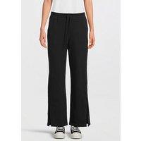 Converse Womens Open Hem French Terry Pants - Black