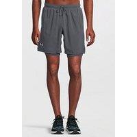 Under Armour Mens Running Launch 7Inch 2In1 Shorts - Grey