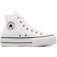 Converse Womens Lift Wide Foundation High Tops Trainers - White/Black