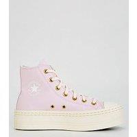 Converse Womens Modern Lift Crafted Color High Tops Trainers - Lilac