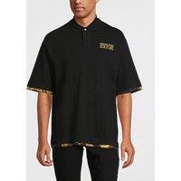 Versace Jeans Couture Baroque Relaxed Fit Polo Shirt - Black