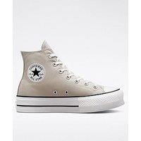 Converse Womens Lift Hi Top Trainers - Beige/White