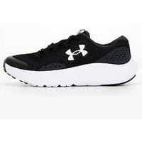 Under Armour Junior Boys Running Surge 4 Trainers - Black/White