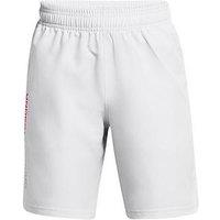 Under Armour Boys Junior Training Woven Wordmark Shorts - Grey