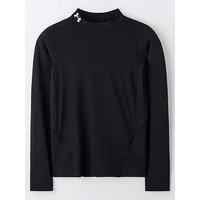 Under Armour Junior Boys Heat Gear Mock Long Sleeve Top - Black/White