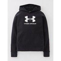 Under Armour Junior Boys Rival Fleece Hoodie - Black/White
