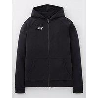 Under Armour Junior Boys Rival Fleece Full Zip Hoodie - Black/White