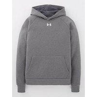 Under Armour Junior Boys Rival Fleece Hoodie - Grey/White