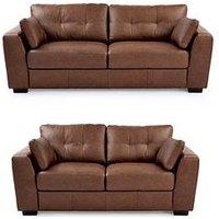 Very Home Arden 3 + 2 Leather Sofas Set (Buy & Save!) - Fsc Certified