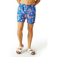 Regatta Mens Loras Swim Short - Blue Green Print