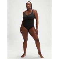 Speedo Womens Plus Size Shaping Aquanite Swimsuit - Black