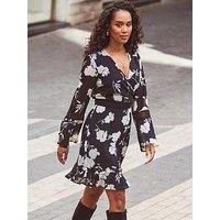 Sosandar Fluted Hem Dress - Print