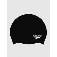 Speedo Junior Unisex Plain Moulded Silicone Swimming Cap - Black