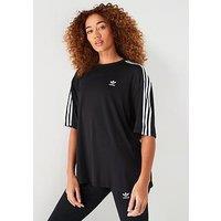 Adidas Originals Womens Oversized 3 Stripe Tee - Black