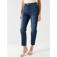 V By Very High Waist Cigarette Slim Jeans - Dark Wash