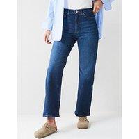 V By Very Wide Leg Jeans With Stretch - Dark Wash